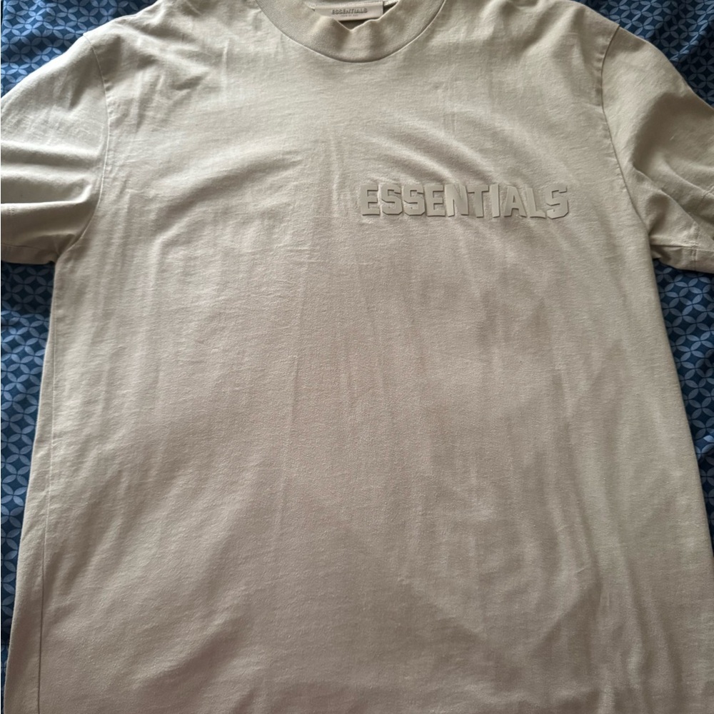 Essentials Cream Short Sleeve Tee Minimalist Design